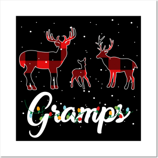 Gramps Reindeer Plaid Pajama Shirt Family Christmas Posters and Art